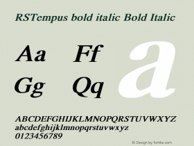 RSTempus Bold Italic  Font Sample