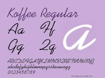 Koffee Regular (C)opyright 1992 WSI:8/23/92 Font Sample