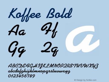 Koffee Bold (C)opyright 1992 WSI:8/23/92 Font Sample