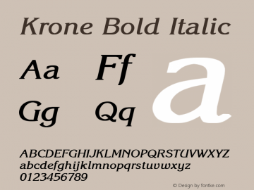 Krone Bold Italic (C)opyright 1992 WSI:8/23/92图片样张