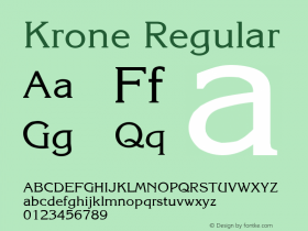 Krone Regular (C)opyright 1992 WSI:8/23/92图片样张