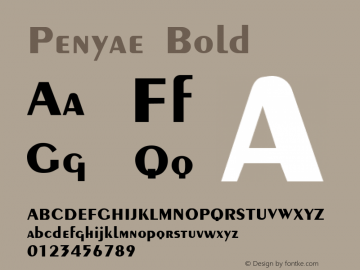 Penyae Bold (C)opyright 1992 WSI:8/23/92 Font Sample