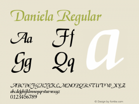 Daniela Regular (C)opyright 1992 WSI:8/22/92 Font Sample