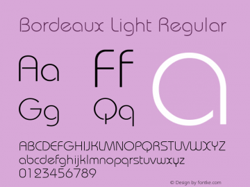 Bordeaux Light (C)opyright 1992 WSI:8/22/92 Font Sample