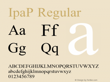 IpaP Version 0.001 Font Sample