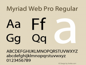 Myriad Web Pro Version 001.014 Font Sample