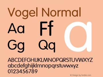 Vogel Normal Altsys Fontographer 4.1 1/10/95图片样张