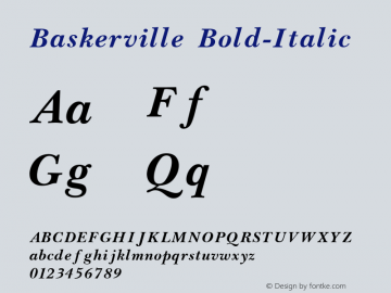 Baskerville Bold-Italic 001.000图片样张