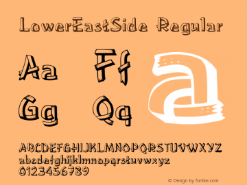 LowerEastSide Converted from C:\TRUETYPE\LOWEREAS.TF1 by ALLTYPE Font Sample