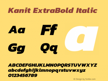 Kanit ExtraBold Italic Version 1.001图片样张