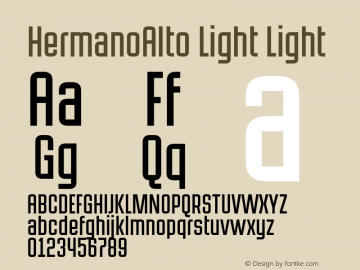 HermanoAlto Light Version 2.32 July 28, 2016 Font Sample