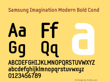 SamsungImaginationModern-BldCnd Version 001.001 Font Sample