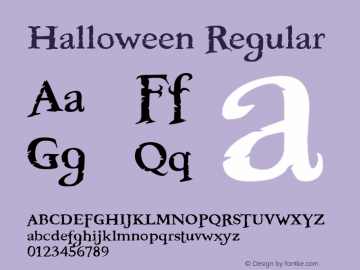 Halloween Version 1.001 Font Sample