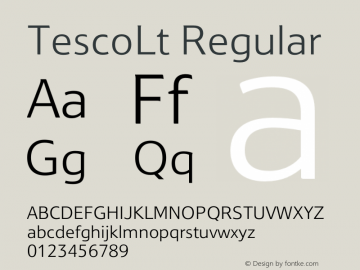 TescoLt 001.000 Font Sample