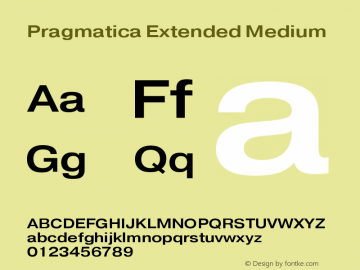 Pragmatica Extended Medium Version 2.000 Font Sample