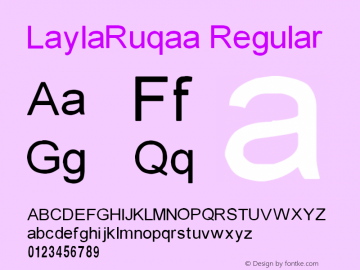 LaylaRuqaa Version 2.0 Font Sample