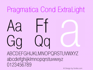 Pragmatica Cond ExtraLight Version 2.000图片样张