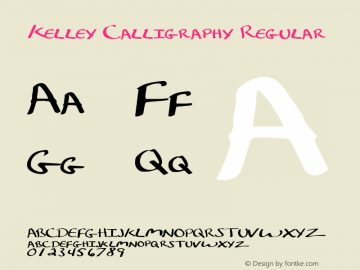 Kelley Calligraphy Regular Version 1.00 2013 Font Sample