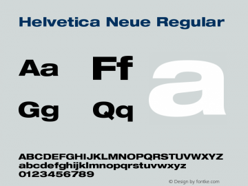 HelveticaNeue-HeavyExt 001.000 Font Sample