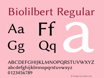 Biolilbert Regular Version 1.1.0 Font Sample