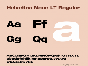 HelveticaNeueLT-HeavyExtObl 006.000 Font Sample