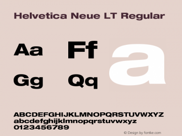 HelveticaNeueLT-HeavyExtObl 006.000 Font Sample