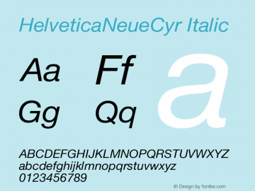 HelveticaNeueCyr-Italic 001.000图片样张