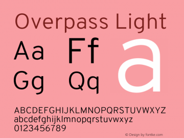 Overpass Light Version 3.000;DELV;Overpass Font Sample