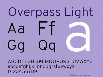 Overpass Light Version 3.000;DELV;Overpass Font Sample
