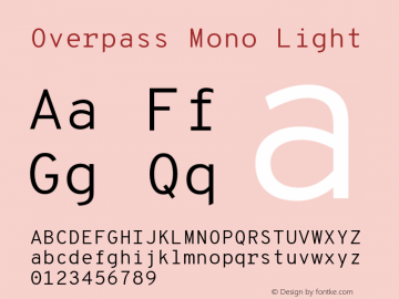 Overpass Mono Light Version 1.000;DELV;Overpass图片样张