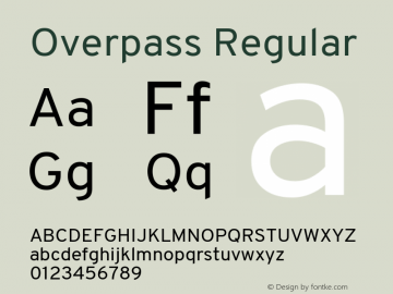 Overpass Regular Version 3.000;DELV;Overpass Font Sample