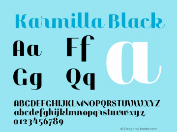 Karmilla-Black Version 1.000 Font Sample