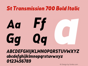 St Transmission 700 Bold Italic Version 1.000; Fonts for Free; vk.com/fontsforfree图片样张
