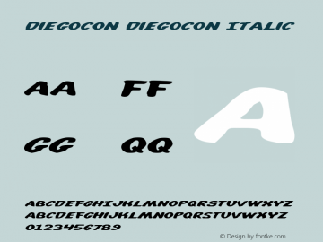 DiegoCon Italic 1 Font Sample
