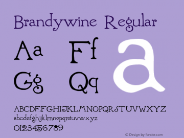 Brandywine Regular Version 001.000 Font Sample