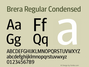 Brera-RegularCondensed Version 001.002 Font Sample