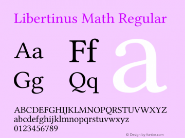 Libertinus Math Version 6.4 Font Sample