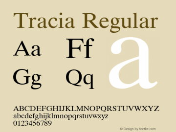 Tracia 3.1 Font Sample