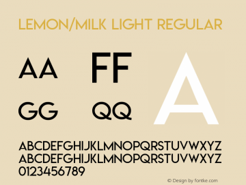 Lemon/Milk light Version 1.0 Font Sample