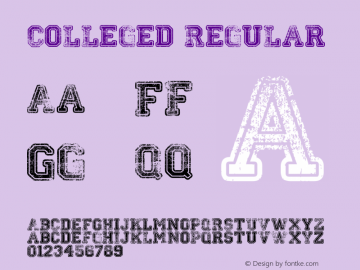 Colleged Version 1.00 December 25, 2010, initial release Font Sample