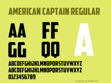 American Captain Version 1.0 Font Sample