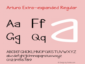 Arturo-ExtraexpandedRegular Version 1.000 Font Sample