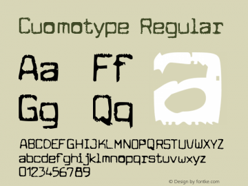 Cuomotype Regular OTF 3.000;PS 001.001;Core 1.0.29 Font Sample