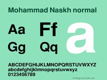 Mohammad Naskh By Mohammad Al Shalfan 13/2/1422 Font Sample