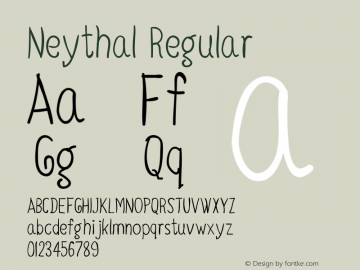 Neythal Version 0.043 Font Sample