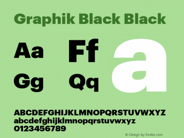 Graphik Black Black Version 001.001 Font Sample