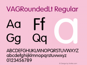 VAGRoundedLt-Normal Version 001.000 Font Sample