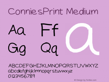 ConniesPrint Medium Version 001.000 Font Sample