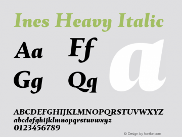 Ines Heavy Italic Version 3.001图片样张