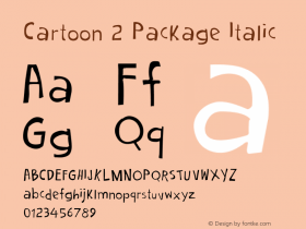Cartoon 2 Package Italic Version 1.00 December 22, 2014, initial release Font Sample